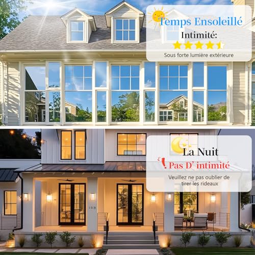 Niviy Mirror Film for Windows, 59.4 x 200 cm, Anti-Heat, Sun Protection and Privacy Anti-UV for Home / Office Windows