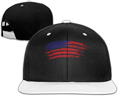 Fjwriog American Flag With Rainbow Rock Climbing Baseball Cap Vintage Adjustable White