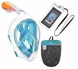 ADVSEA Tribord/Subea Easybreath Full Face Snorkel Mask (2018 Version) with Waterproof Phone Case, (Atoll S-M)