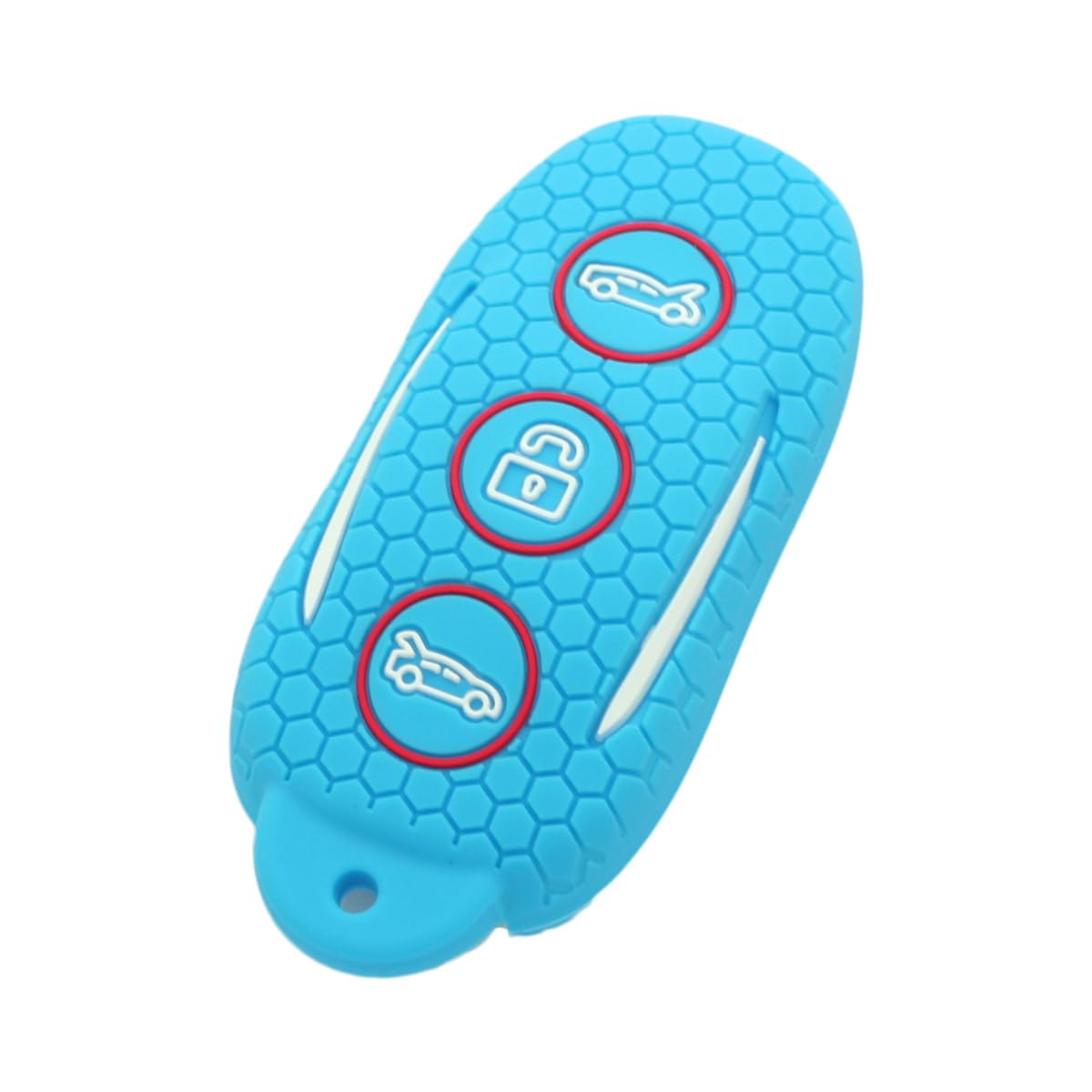 BROVACS Silicone Cover Protector Case Holder Rugged Skin Jacket Non-Slip Compatible with TESLA 3 Button Remote Key Fob CV2691 Light Blue