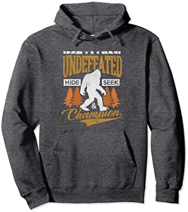 Unisex Bigfoot Hoodie Undefeated Hide &amp; Seek Sasquatch Yeti Gift 2XL Dark Heather
