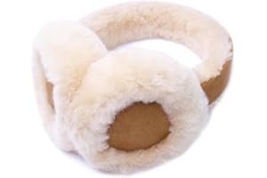 Harssidanzar Classic Winter Earmuffs for Men and Women - Unisex Sheepskin, Foldable, Outdoor Earmuffs HU301CA