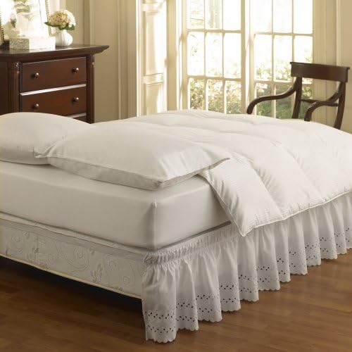 EasyFit Wrap Around Eyelet Ruffled Bed Skirt (Queen/King), White