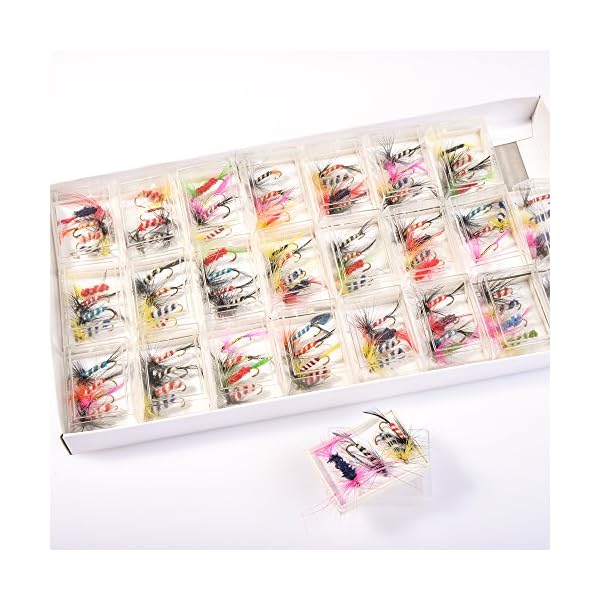 BLISSWILL-96Pcs-Fly-Fishing-Lures-Dry-Flies-Set-Floating-Flies-Hooks-for-Bass-Salmon-Trout