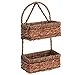 MyGift Hand-Woven Seagrass 14-Inch Wall Hanging 2-Tier Storage Basket, Brown