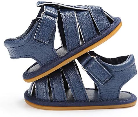 Pcongreat Soft Infant Baby Boys Prewalker Shoes Summer Anti-Skid Solid Color Toddler Sandals