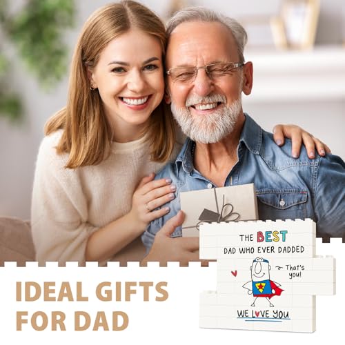 IDELTIME Fathers Day Dad Gifts - Daddy Plaque, Funny Dad Gifts for Dads Birthday Father Day Christmas, Home Desk Decor, Unique Daddy Birthday Card for Father New Step Papa