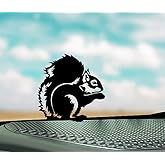 Squirrel Eating On Interior Dashboard Cute Vinyl Decal Sticker - 3.5 Inches, Black for Cars Bumper Trucks Vans Window Wall Tumblers Laptops