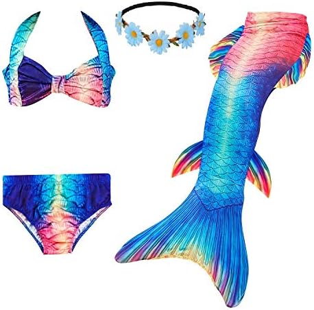 Fishkidtail 2019 Mermaid Costume for Girls Bathing Swimsuit Swimwear Princess Sea-Maid Bikini Set(No Monofin)