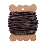 PandaHall Elite 1 Roll 3 mm Cowhide Round Leather Cords For Bracelet Neckacle Beading Jewelry Making 10 meter / 11 Yard Dark Brown