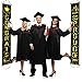 Blulu WE are SO Proud of You Banner Decoration Set Graduation Porch Sign Congrats Banner Hanging Decoration for Indoor/Outdoor Party Grad Party (Black)