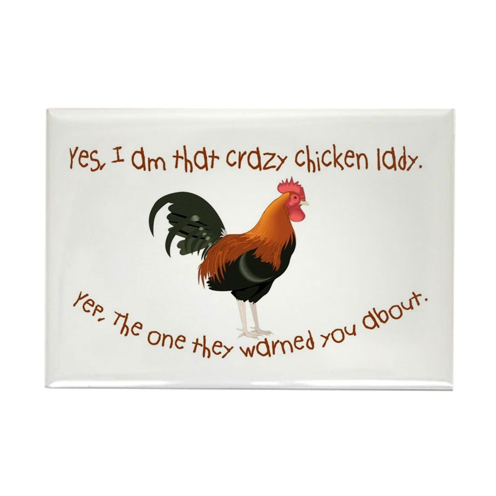 CafePress Crazy Chicken Lady Magnets Rectangle Magnet, 2"x3" Refrigerator Magnet