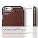 iPhone 6S Case, elago [Leather Flip][Brown/Metallic Dark Grey] - [Card Slot][Screen Protection][Premium Hybrid Construction] - for iPhone 6/6S