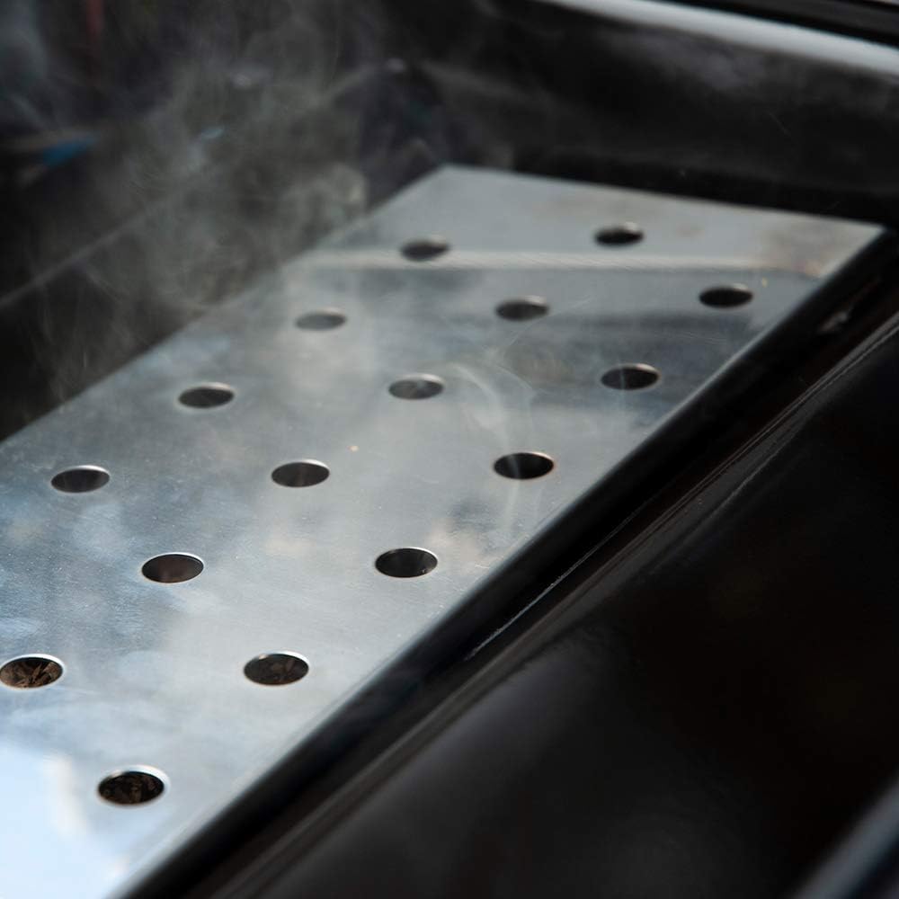 Charcoal Companion Stainless Steel V-Shape Smoker Box For Gas Grill Wood Chips (Long) - CC4066: Garden & Outdoor