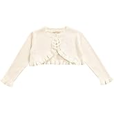 Toddler Baby Girl Sweater Crop Top Knit Cardigan Long Sleeve Ruffled One Button Cute Outwear Kids Fall Shrug Cover Up