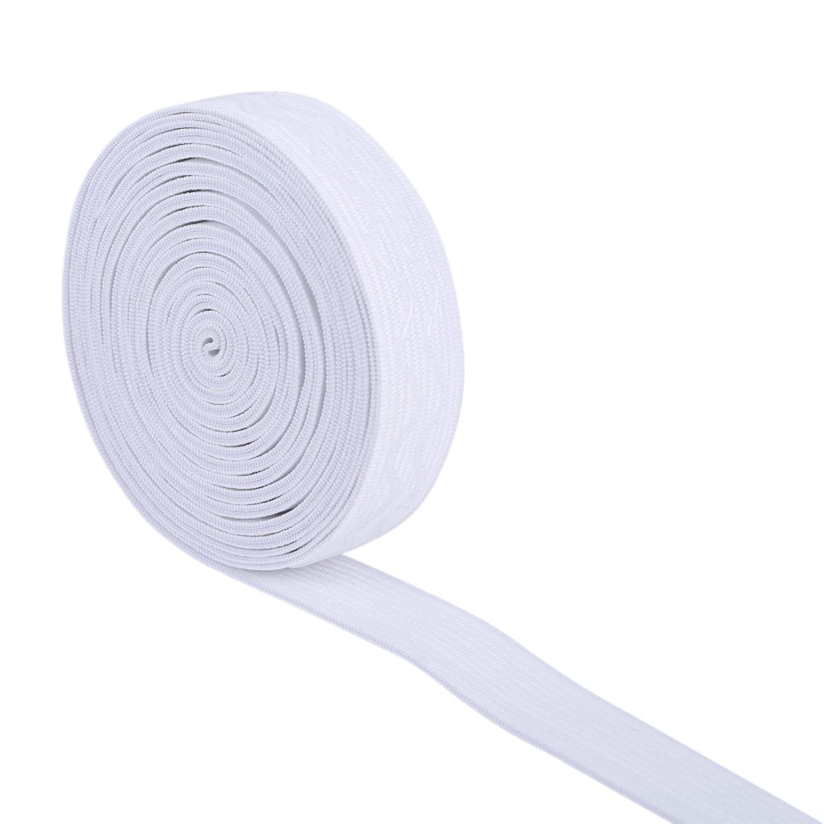 Suncoolla 5M Long 2.0/2.5cm Wide Non-Slip Wave Silicone Elastic Gripper Band for DIY Garment Sewing Project (White, 5MX2.0CM)