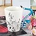Neolith Novelty Music Coffee Mugs Tea Cup Unique Design Interesting Outline Blue Mugs Best Gift Love Music Cool Saxophone Holds Tea Coffee Milk Ceramic Mug with Gift Box Art Mug (13.5 oz, Darkblue)