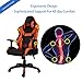[Upgrade to Large Size] Kinsal Gaming Chair High-back Racing Chair, Ergonomic Computer Chair, Leather Premium Swivel Executive Office Chair Including Headrest and Lumbar Pillow (Orange/Black)