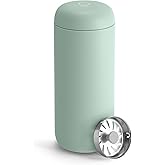 Fellow 16 oz Carter Move Travel Mug - Vacuum-Insulated Stainless Steel Travel Coffee Mug - Coffee Tumbler with Ceramic Interior and Splash Guard - Mint Chip