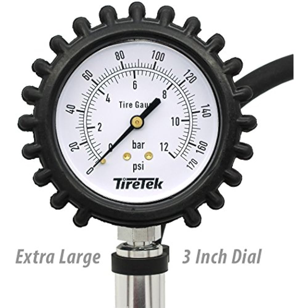 TXLPro Heavy Duty Tire Pressure Inflator Gauge Lock On Chuck Free