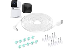 DIANMU 20FT Flat Power Cord for Wyze Cam Pan V3 Indoor/Outdoor Camera, Blink Outdoor (3rd Gen), 90 Degree L-Shape Micro USB Power Extension Weatherproof Charging Cord (Not for Wyze Cam V3)