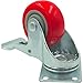 FactorDuty 4 Pack Caster Swivel Plate On Red Polyurethane Wheels with HD Hardware Kit, 3