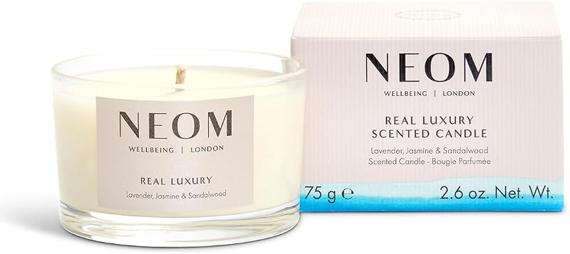 Neom Real Luxury Travel Candle Lavender Jasmine Sandalwood 75g
