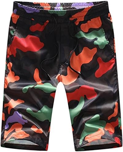 Men's Fashion Camou Hipster String Jogger Walk Beach Board Shorts Swim Trunks