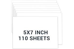 GLYANLEE Cardstock Paper, White Cardstock 5x7, 110 Sheets Card Stock, 200GSM Thick Printer Paper 5x7, White Blank Card Stock Paper for Greeting Cards, DIY Cards, Wedding Invitation, Postcards