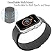 Apple Watch Band, Milanese Loop Mesh Smooth Stainless Steel Strap Freely Fully Magnetic Closure Clasp Metal Strap Wrist Band Replacement Bracelet for Iwatch & Sport & Edition (42mm Black)
