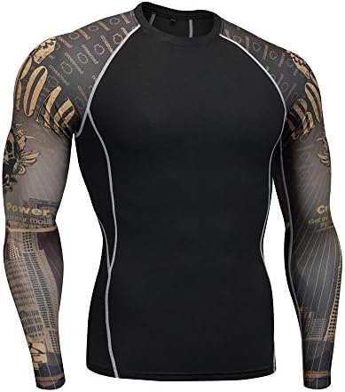 Youthny Compression Cool Dry Sports Tights Shirt Baselayer Running Leggings Yoga Rashguard Men