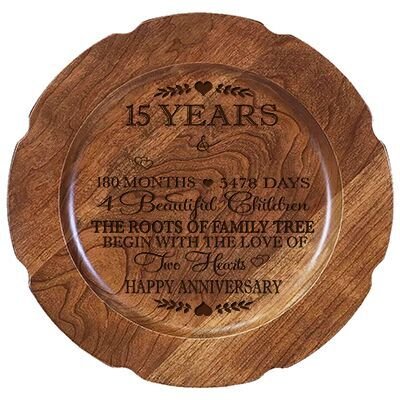 Personalized 15th Wedding Anniversary Cherry Cake Stand Gift for Her, Happy 15 Year Anniversary for Him 10