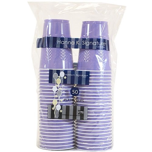 Hanna K. Signature Collection 50 Count Plastic Cup, 18-Ounce, Hydrangea