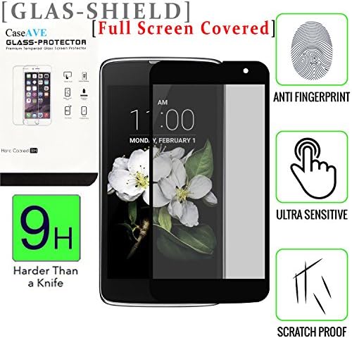 [LG K7 / LG Tribute 5 / Escape 3 / Phoenix 2 [ FULL EDGE TO EDGE COVERAGE BLACK]] Temper Glass [9H] HD Clear Clarity and Touchscreen .03mm Tempered Glass Protector [GLAS SHIELD] [LIFETIME WARRANTY]