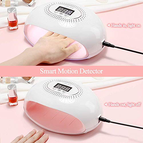 image for KMS 54W UV LED Nail Lamp, SKM Nail Dryer with 3 Timer Settings, Profes