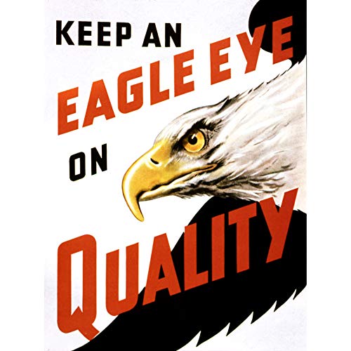 War WWII USA Eagle Eye Quality Effort Back Up Advert Art Print Canvas Premium Wall Decor Poster Mural