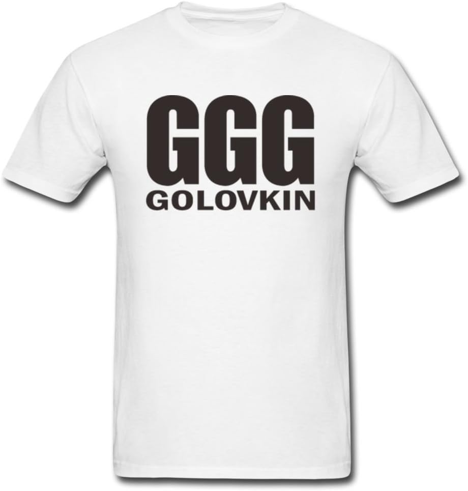 Hkpopo GGG Golovkin Individual Character Male's White T-shirt Medium