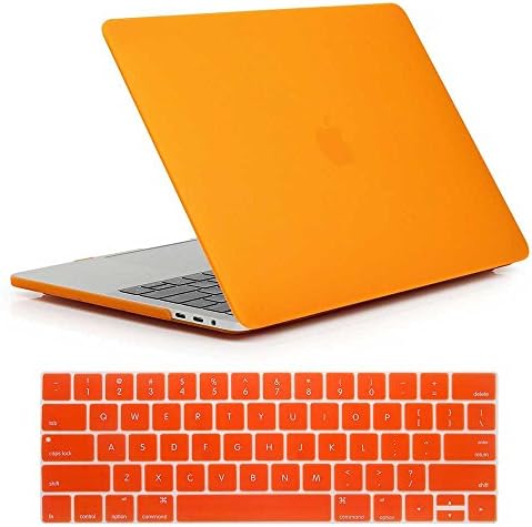 MacBook Pro 15 Case 2016 A1707, Ultra Thin &amp; Matte Surface Plastic Hard Case and Keyboard Cover for Apple Macbook Pro 15 inch (2016 Release) with Touch Bar and Touch ID (Orange)