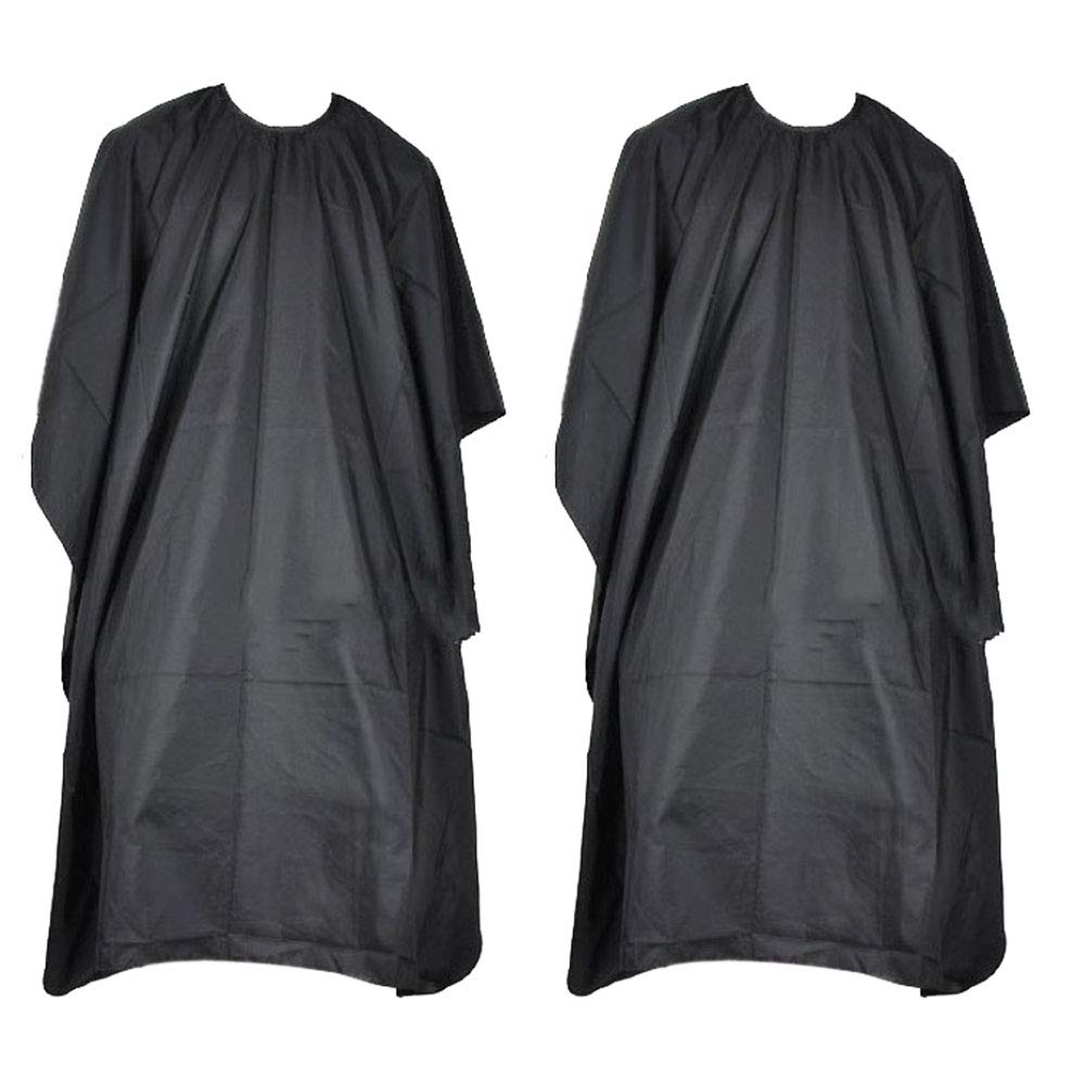 2 Pcs Barber Cape Black Waterproof Hairdressing Cloak for Hair Washing Hair Cutting Hair Coloring