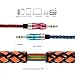 SMALLElectric 3.5mm 4-Pack Nylon Braided Auxiliary Audio Cable (5ft / 1.5m) Tangle-Free AUX Cable for Headphones, iPods, iPhones, iPads, Home/Car Stereos and More (Multicolor)