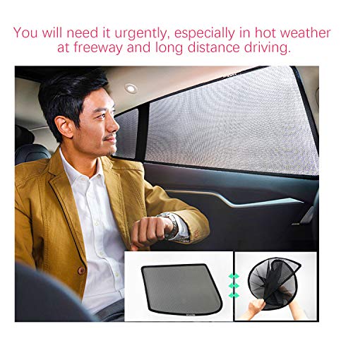 LFOTPP Car Window Sun Shade for 2018-2019 CR-V, Sunscreen Mesh Curtain Magnet Type, Premium Breathable Mesh Sun Shield, Protect Baby/Pet from Sun's Glare & Harmful UV Rays - Thumbnail 5