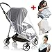 Baby stroller Mosquito insect Net and Car Seat Canopy netting covers cribs strollers carriers bassinet and toddler beds protect from insects and bugs Designed for most Pack'n'Plays & Playpens