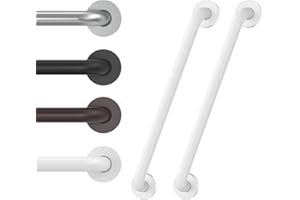 2 Pack 16 Inch Grab Bars for Wall White, Safety Shower Grab Bars for Seniors Elderly Handicapped, Handicap Grab Bars for Shower with Concealed Screws, Tesuchan