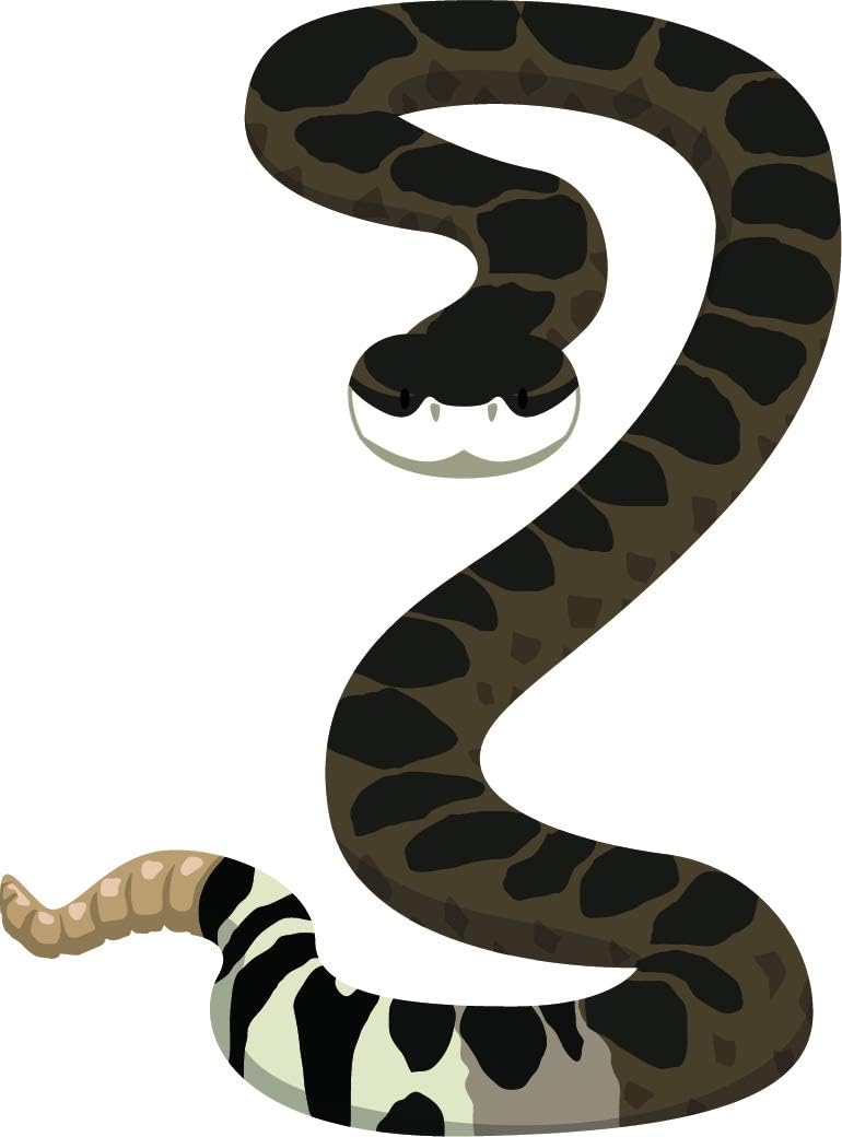 Amazon Com Simple Snake Cartoon Art Vinyl Sticker 2 Tall Rattlesnake Automotive