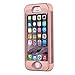 iPhone SE Case Pandawell™ Shockproof Hybrid High Impact Hard Plastic+Soft Silicon Rubber Armor Defender Case Cover for Apple iPhone SE / 5S - All Rose Gold