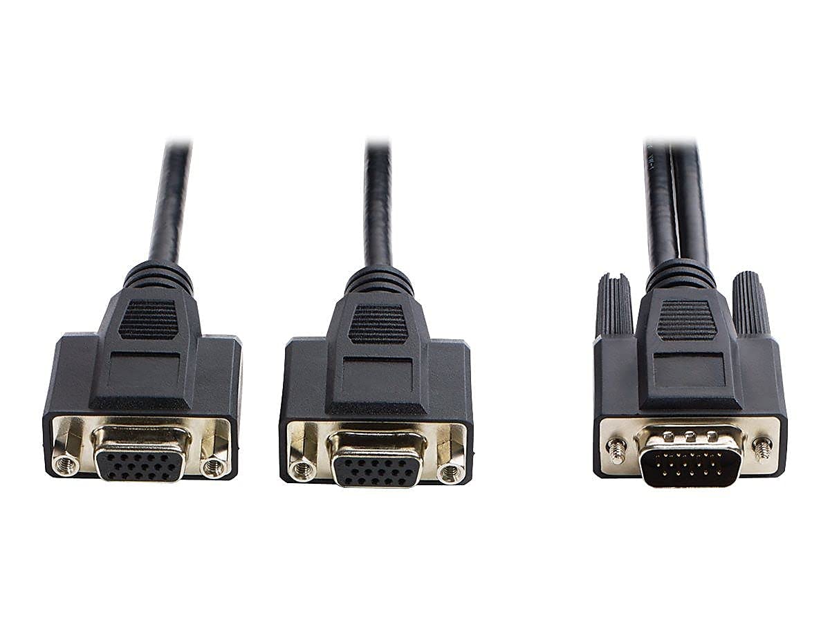 Tripp Lite High Resolution VGA Monitor Y Splitter Cable HD15 to 2x HD15, 1.83 m (P516-006-HR)