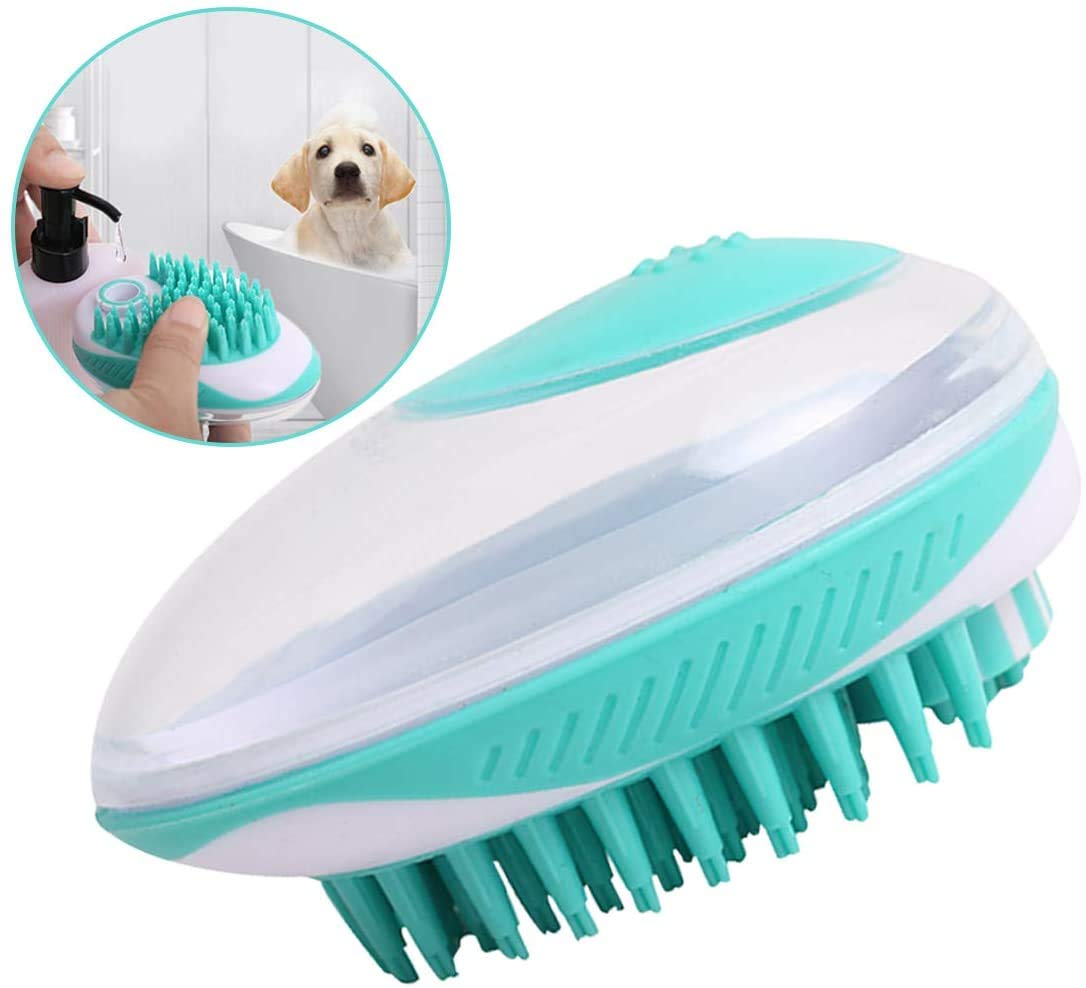 RBNANA Pet Bath Brush, 2 in 1 Massage Foaming Shower Pet Cleaning Hair Multifunctional Tool Pet Bath Grooming Brush