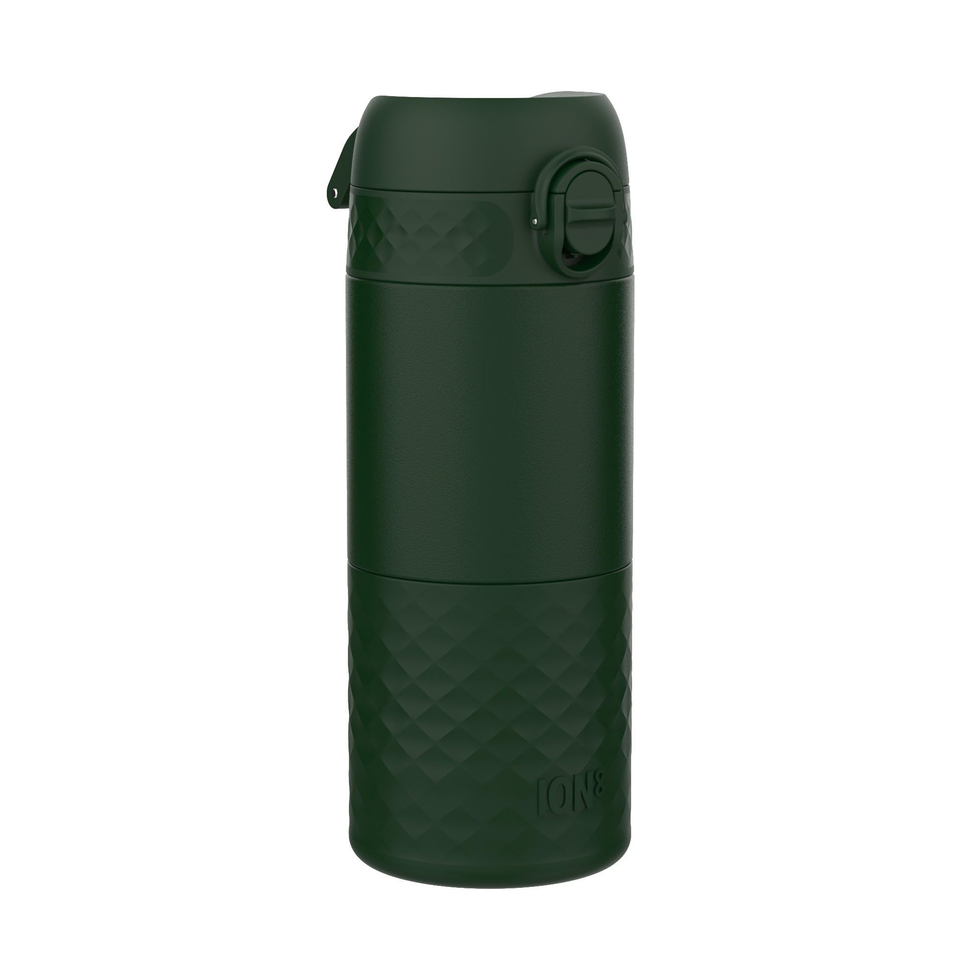 ION8 Insulated Travel Mug, Leak Proof, Triple Lock Secure, Spill-Free in Transit, Hygienic Cover, Easy-to-Clean, Perfect On-The-Go, Soft Base, Stainless Steel, Dark Green