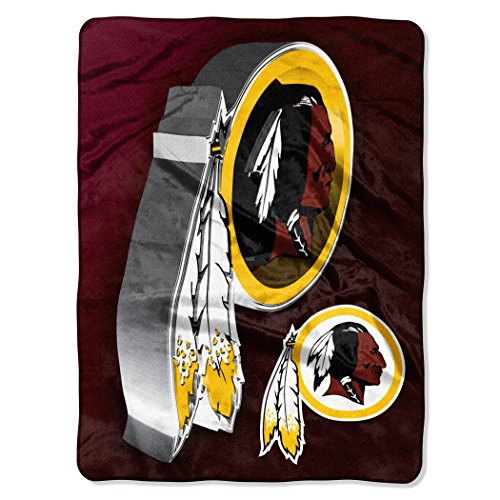 Officially Licensed NFL Washington Redskins Bevel Micro Raschel Throw Blanket, 60