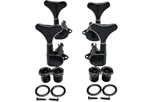 4Pcs Guitar Bass Tuners(2L2R) - 1:19 Ratio Headstock Sealed Tuning Key Pegs Machine Head Replacement/Buttons Guitar Parts for